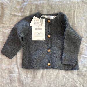Gray Button-Up Kids Cardigan